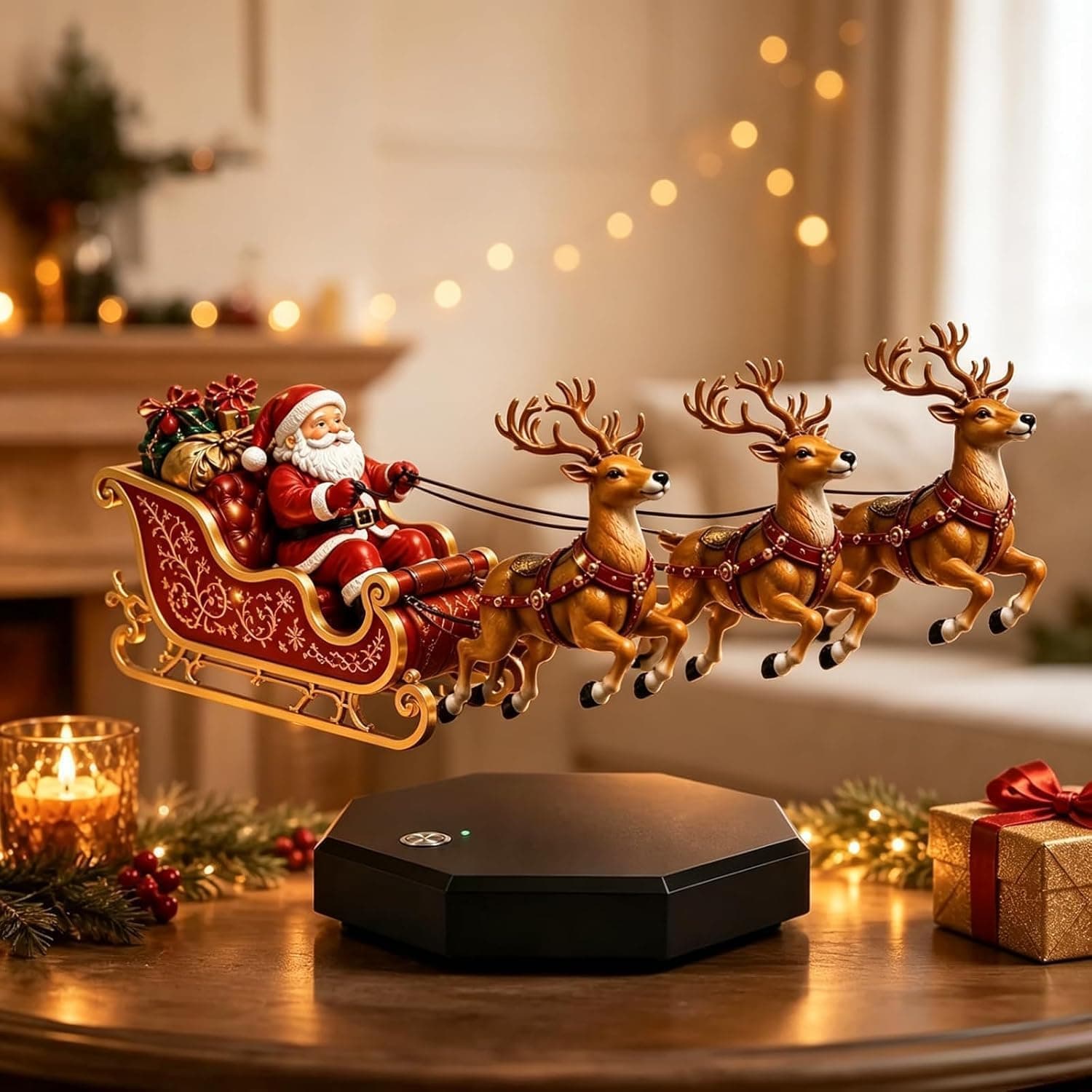 Trenó Flutuante Papai Noel com Renas